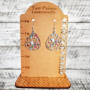 Golf Theme Acrylic Earrings - Oblong Tear Drops